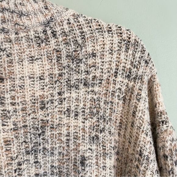 Violeta By Ming Mock Neck Long Sleeve Ribbed Knit Pullover Sweater Gray Medium - Picture 2 of 11